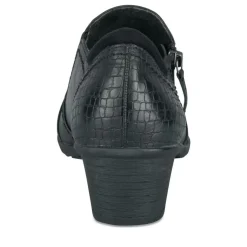 Escarpins Confort NOIR Femme Motif Uni Fermeture éclair