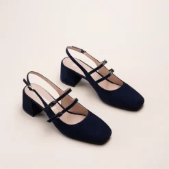 Escarpins MARINE Femme CUIR Motif Uni Boucle