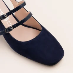 Escarpins MARINE Femme CUIR Motif Uni Boucle