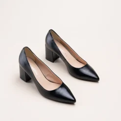 Escarpins NOIR Femme CUIR Motif Uni A Enfiler