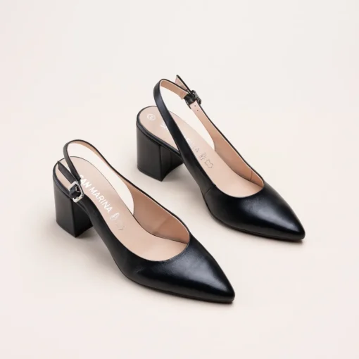 Escarpins NOIR Femme CUIR Motif Uni Boucle