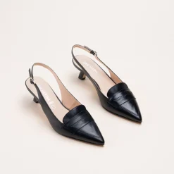 Escarpins NOIR Femme CUIR Motif Uni Boucle