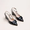 Escarpins NOIR Femme CUIR Motif Uni Boucle