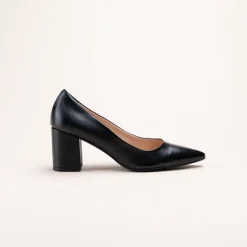 Escarpins NOIR Femme CUIR Motif Uni A Enfiler