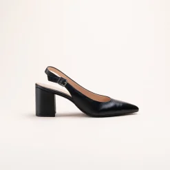 Escarpins NOIR Femme CUIR Motif Uni Boucle