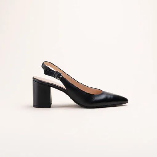 Escarpins NOIR Femme CUIR Motif Uni Boucle