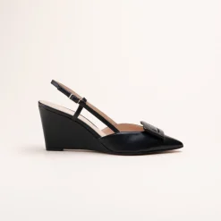 Escarpins NOIR Femme CUIR Motif Uni Boucle