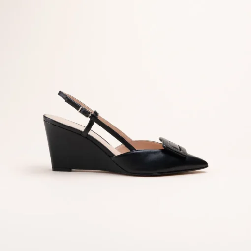 Escarpins NOIR Femme CUIR Motif Uni Boucle