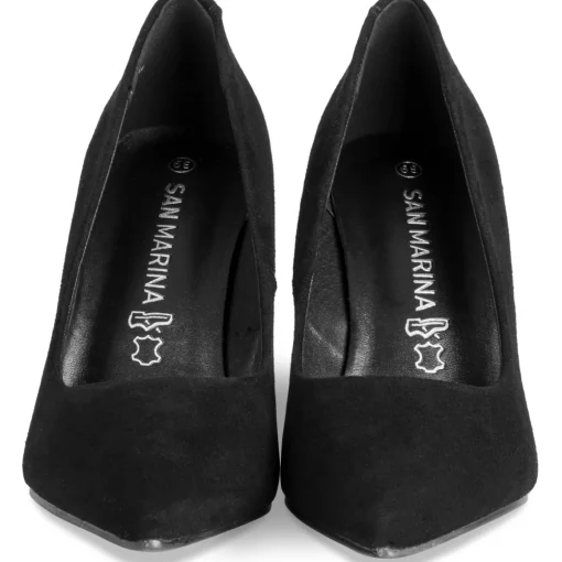 Escarpins NOIR Femme CUIR Motif Uni A Enfiler