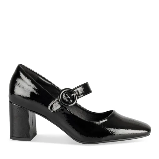 Escarpins NOIR Femme Motif Vernis Boucle