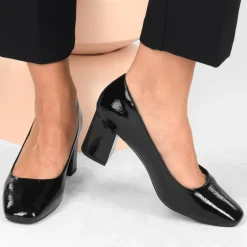 Escarpins NOIR Femme Motif Uni A Enfiler