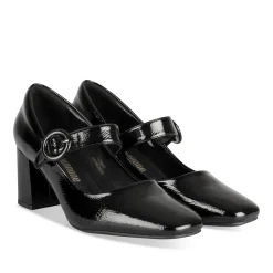 Escarpins NOIR Femme Motif Vernis Boucle