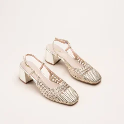 Escarpins OR Femme Motif Uni Boucle
