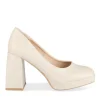 Escarpins Plateforme BEIGE Femme Motif Uni A Enfiler