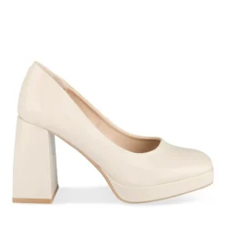 Escarpins Plateforme BEIGE Femme Motif Uni A Enfiler