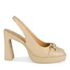 Escarpins Plateforme BEIGE Femme Motif Chaîne A Enfiler