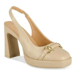 Escarpins Plateforme BEIGE Femme Motif Chaîne A Enfiler