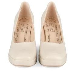 Escarpins Plateforme BEIGE Femme Motif Uni A Enfiler