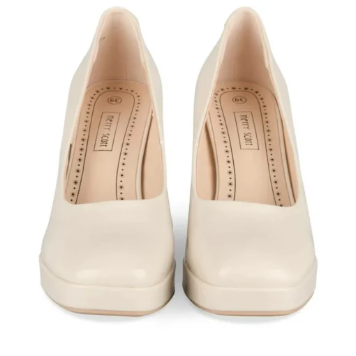 Escarpins Plateforme BEIGE Femme Motif Uni A Enfiler