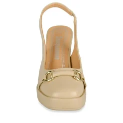 Escarpins Plateforme BEIGE Femme Motif Chaîne A Enfiler