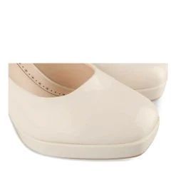 Escarpins Plateforme BEIGE Femme Motif Uni A Enfiler