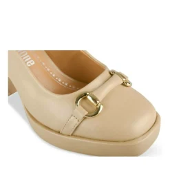 Escarpins Plateforme BEIGE Femme Motif Chaîne A Enfiler