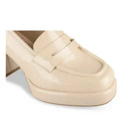 Escarpins Plateforme BEIGE Femme Motif Vernis A Enfiler