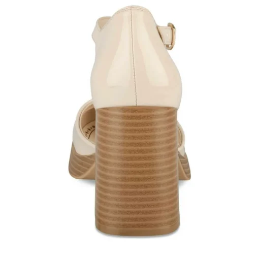 Escarpins Plateforme BEIGE Femme Motif Vernis Boucle