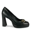 Escarpins Plateforme NOIR Femme Motif Chaîne A Enfiler