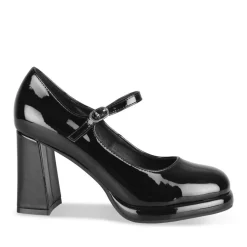 Escarpins Plateforme NOIR Femme Motif Vernis Boucle