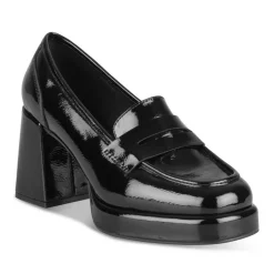 Escarpins Plateforme NOIR Femme Motif Vernis A Enfiler