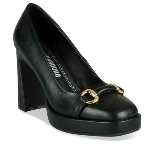 Escarpins Plateforme NOIR Femme Motif Chaîne A Enfiler