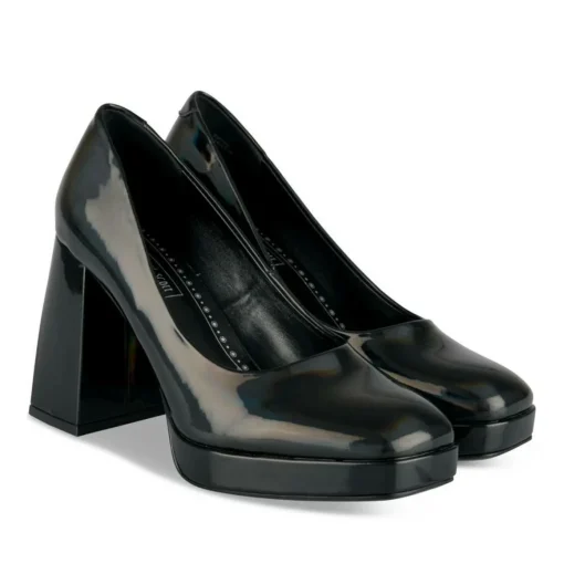 Escarpins Plateforme NOIR Femme Motif Uni A Enfiler