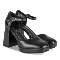 Escarpins Plateforme NOIR Femme Motif Uni A Enfiler