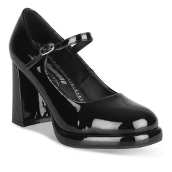 Escarpins Plateforme NOIR Femme Motif Vernis Boucle