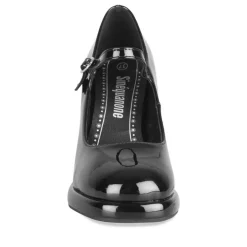 Escarpins Plateforme NOIR Femme Motif Vernis Boucle