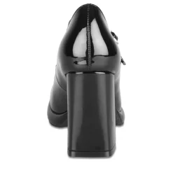 Escarpins Plateforme NOIR Femme Motif Vernis Boucle
