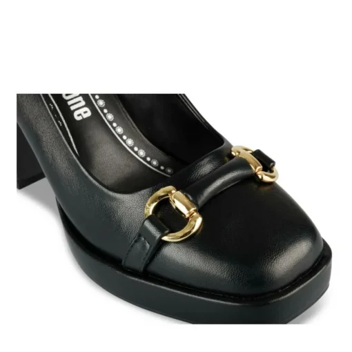 Escarpins Plateforme NOIR Femme Motif Chaîne A Enfiler