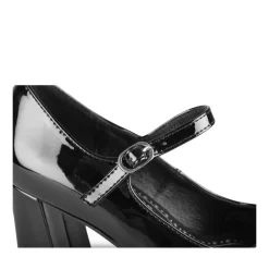 Escarpins Plateforme NOIR Femme Motif Vernis Boucle