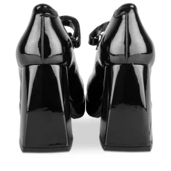 Escarpins Plateforme NOIR Femme Motif Vernis Scratch