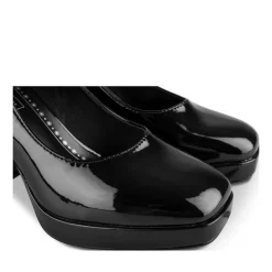 Escarpins Plateforme NOIR Femme Motif Vernis Scratch