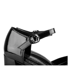 Escarpins Plateforme NOIR Femme Motif Vernis Boucle