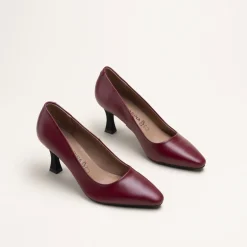 Escarpins ROUGE Femme CUIR Motif Uni A Enfiler