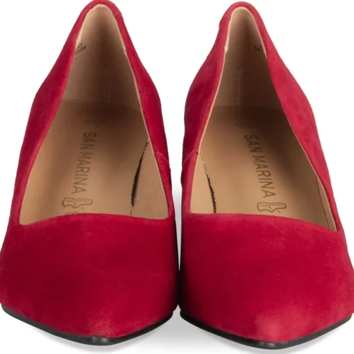 Escarpins ROUGE Femme CUIR Motif Uni A Enfiler