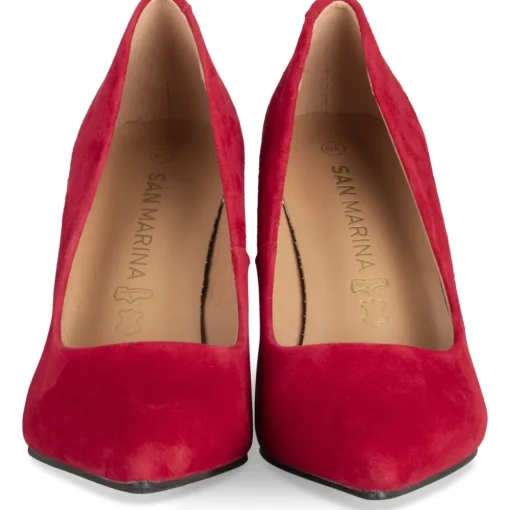 Escarpins ROUGE Femme CUIR Motif Uni A Enfiler
