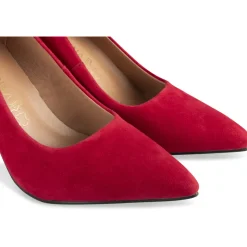 Escarpins ROUGE Femme CUIR Motif Uni A Enfiler
