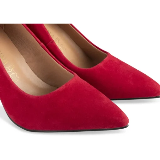 Escarpins ROUGE Femme CUIR Motif Uni A Enfiler