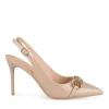 Escarpins Slingback BEIGE Femme Motif Chaîne Boucle