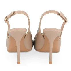 Escarpins Slingback BEIGE Femme Motif Chaîne Boucle