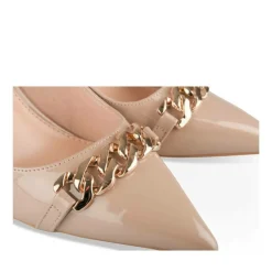 Escarpins Slingback BEIGE Femme Motif Chaîne Boucle